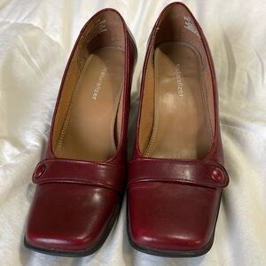 NATURALIZER | Weave | Maroon | Leather | Square Toe | Heels/Pumps | Size 7M